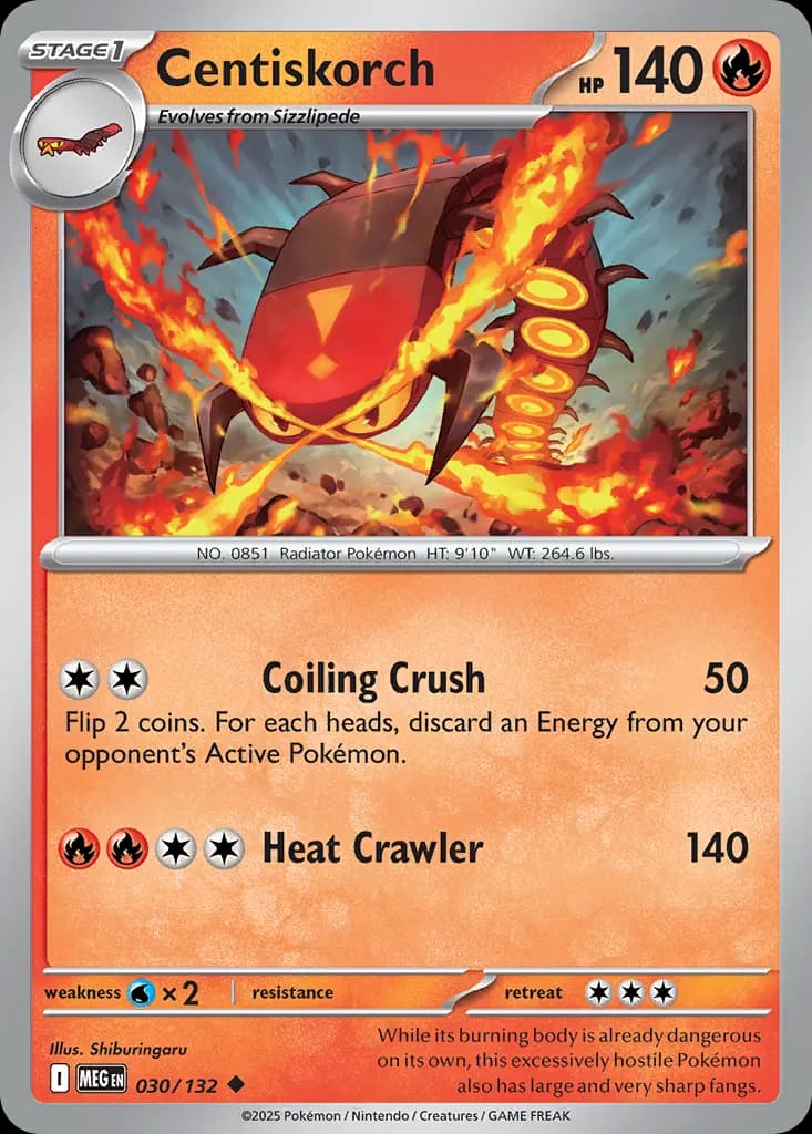 Centiskorch — Mega Evolution 30 Pokémon card