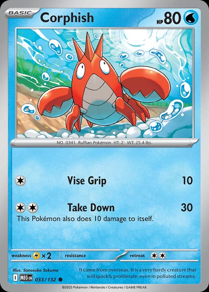 Corphish — Mega Evolution 33 Pokémon card
