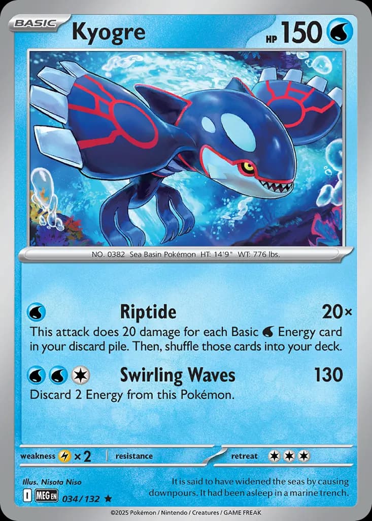Kyogre — Mega Evolution 34 Pokémon card