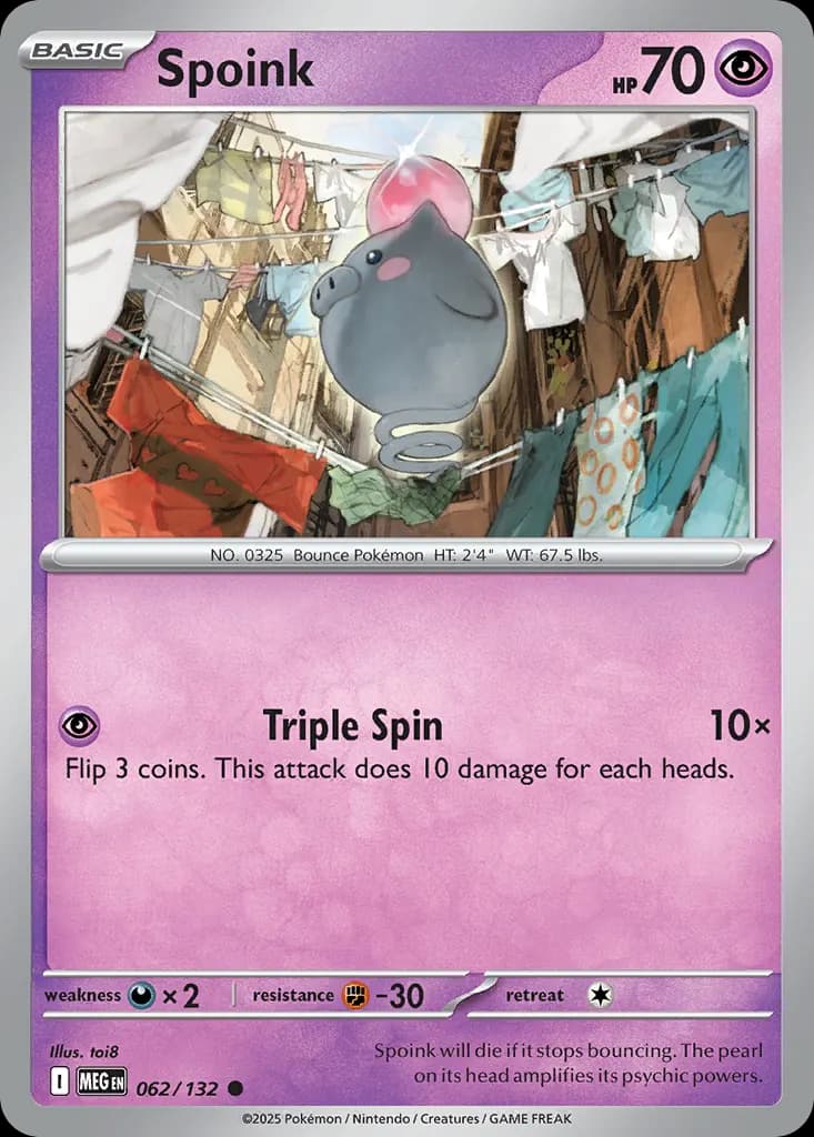 Spoink — Mega Evolution 62 Pokémon card