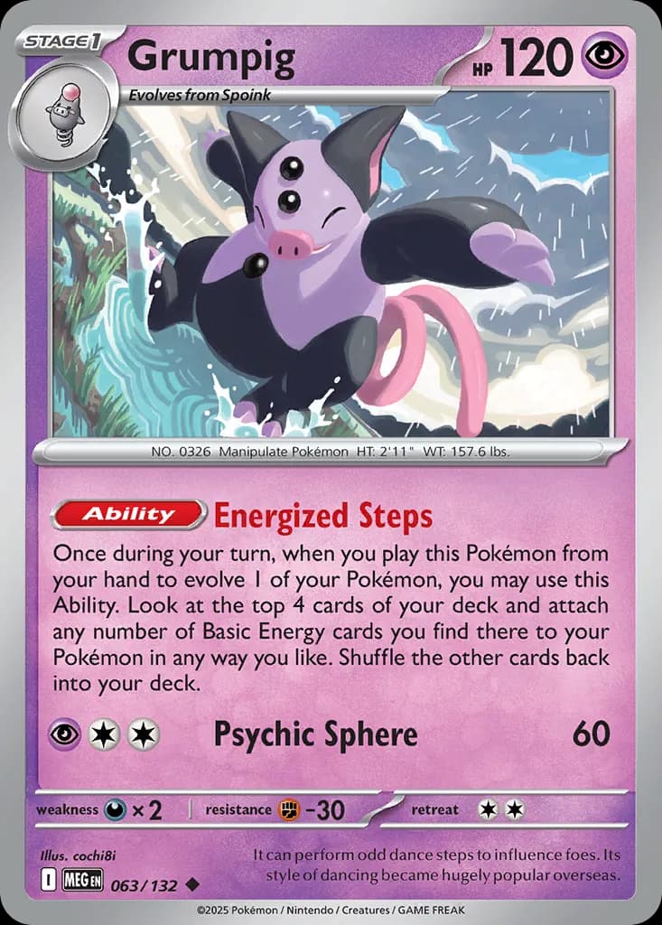 Grumpig — Mega Evolution 63 Pokémon card