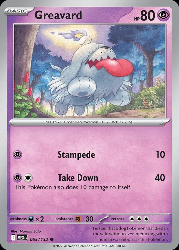 Greavard — Mega Evolution 65 Pokémon card