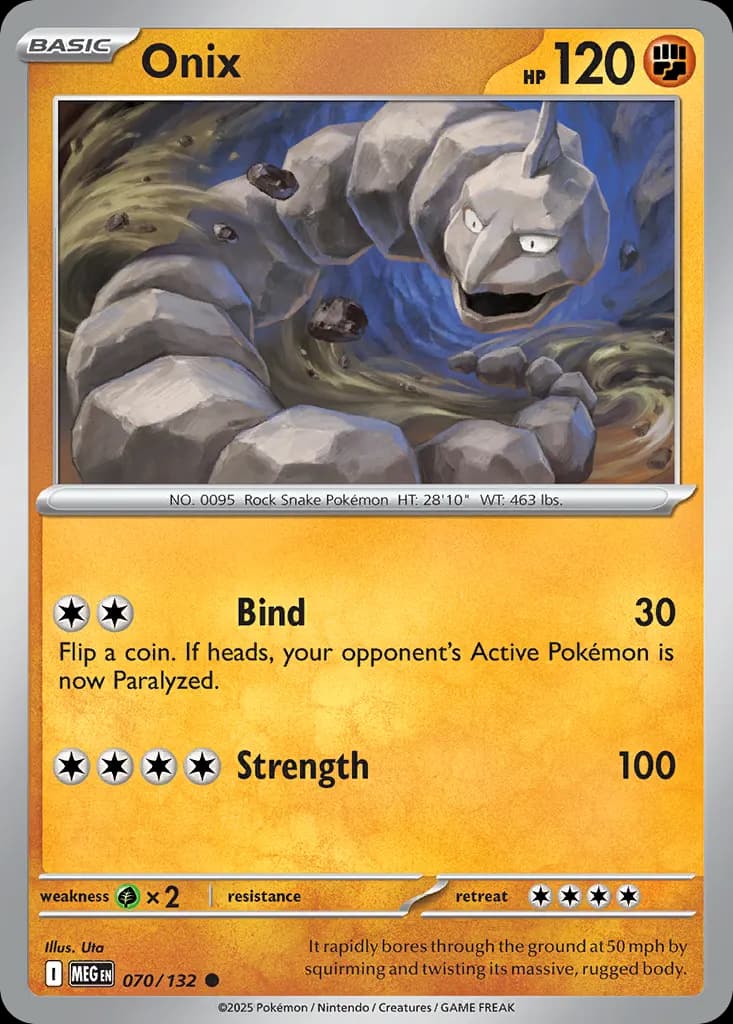 Onix — Mega Evolution 70 Pokémon card