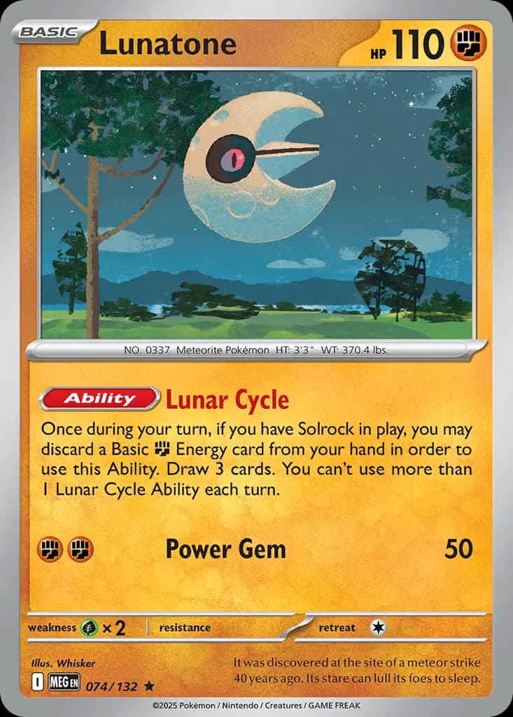 Lunatone — Mega Evolution 74 Pokémon card