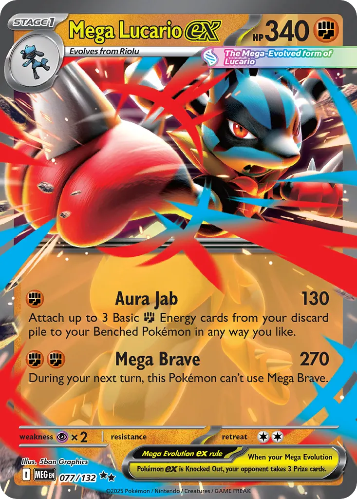 Mega Lucario ex — Mega Evolution 77 Pokémon card