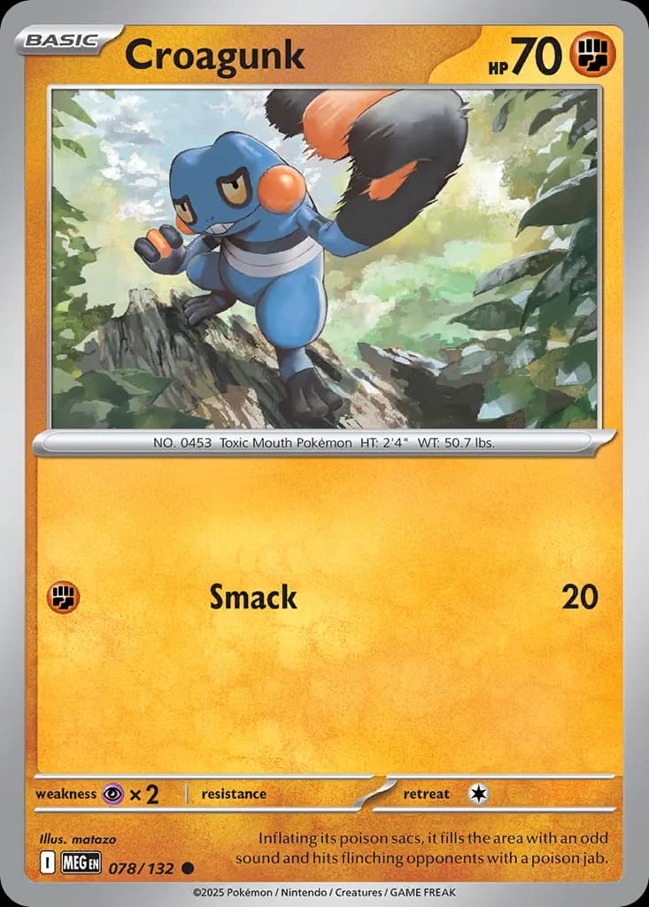 Croagunk — Mega Evolution 78 Pokémon card
