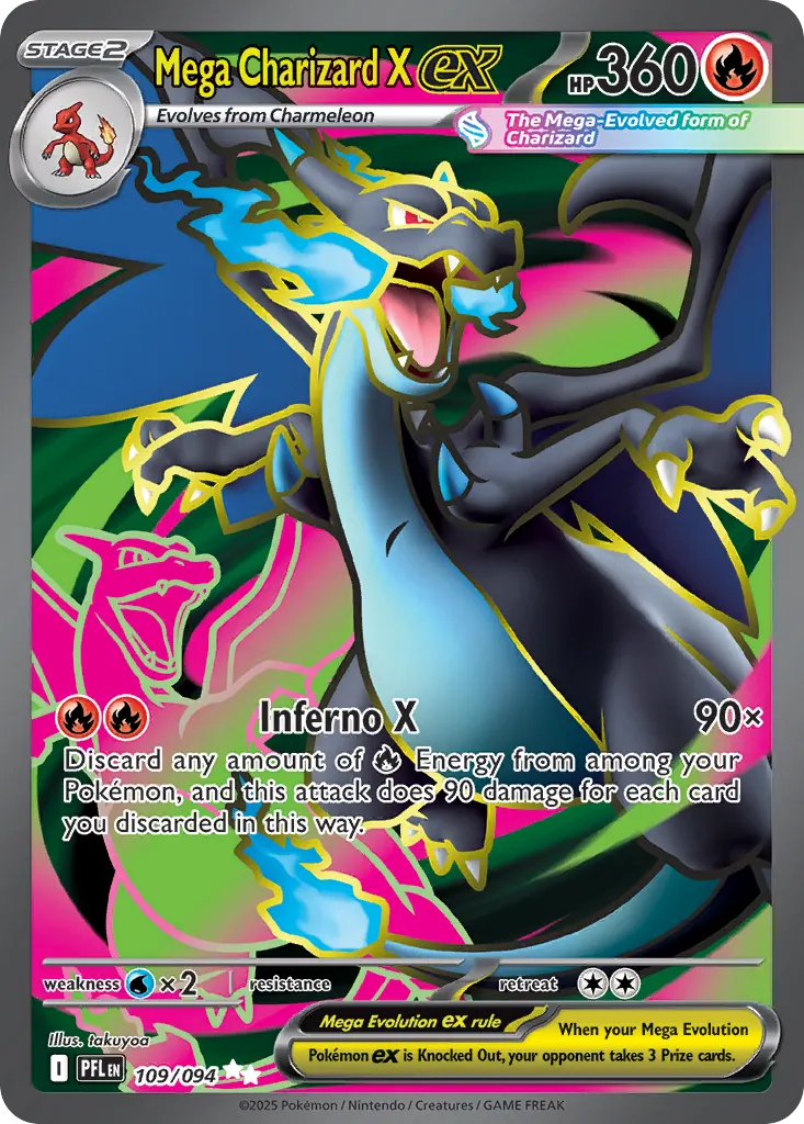 Mega Charizard X ex — Phantasmal Flames 109 Pokémon card