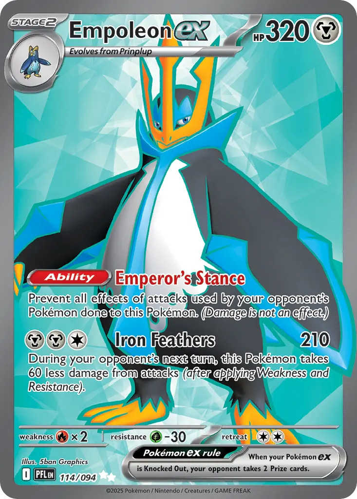 Empoleon ex — Phantasmal Flames 114 Pokémon card