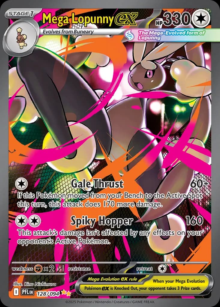 Mega Lopunny ex — Phantasmal Flames 128 Pokémon card