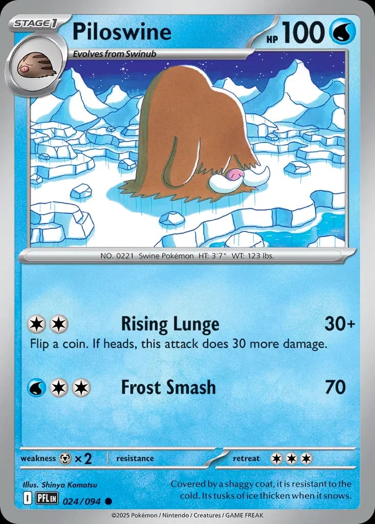 Piloswine — Phantasmal Flames 24 Pokémon card