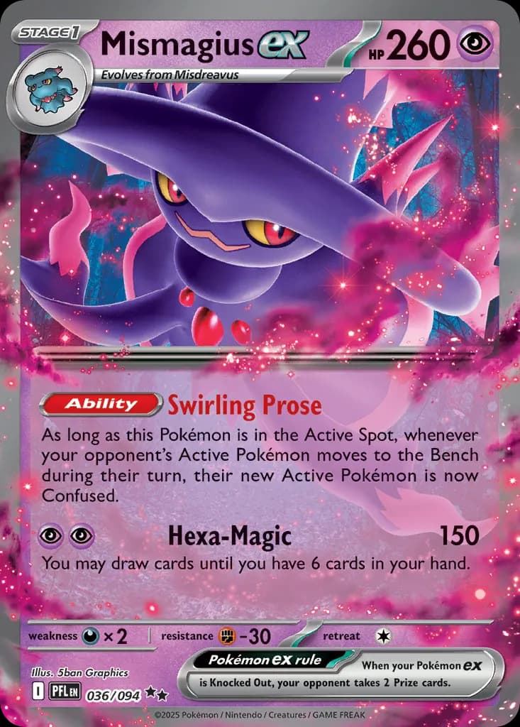 Mismagius ex — Phantasmal Flames 36 Pokémon card