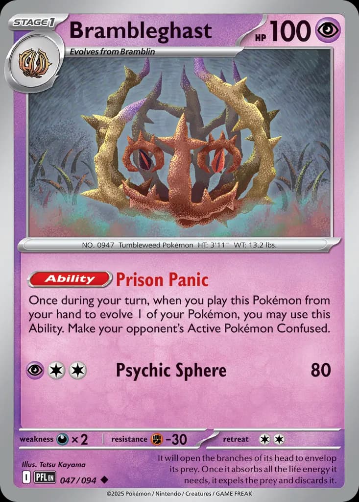 Brambleghast — Phantasmal Flames 47 Pokémon card