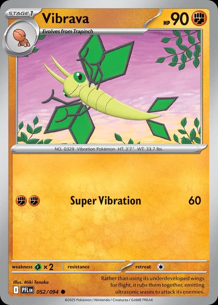 Vibrava — Phantasmal Flames 52 Pokémon card