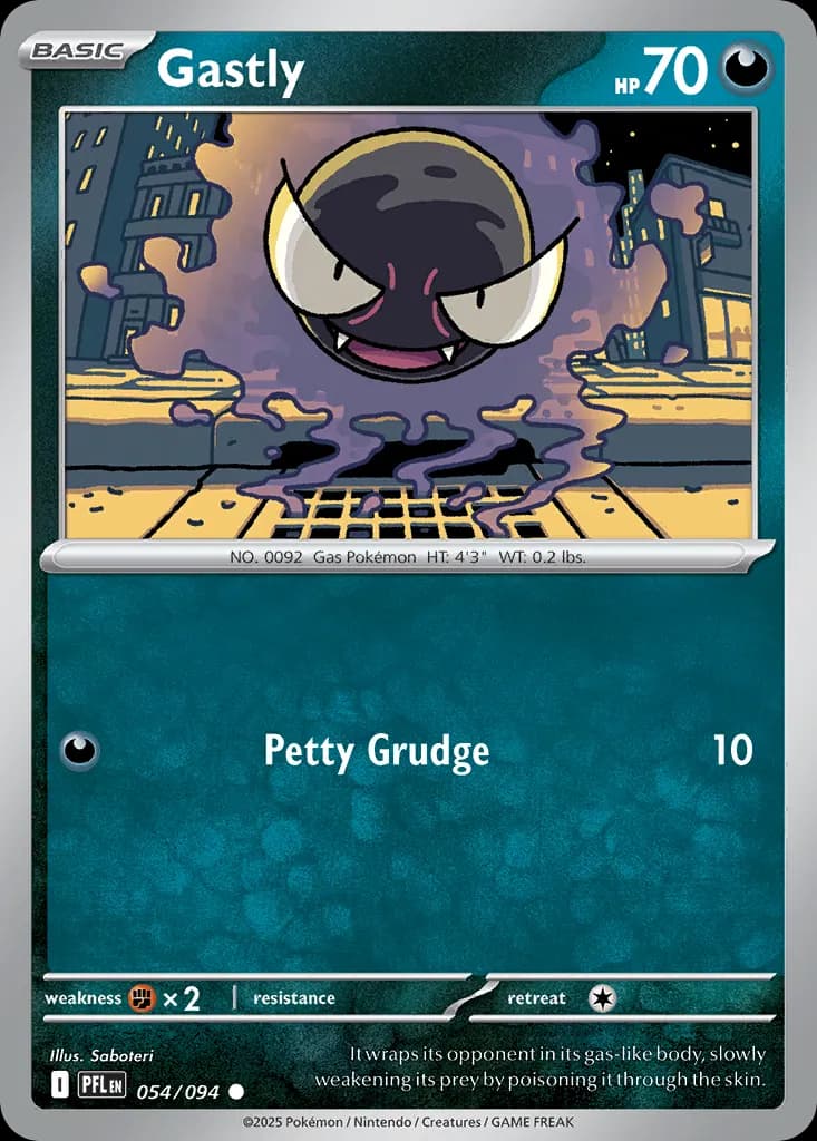 Gastly — Phantasmal Flames 54 Pokémon card