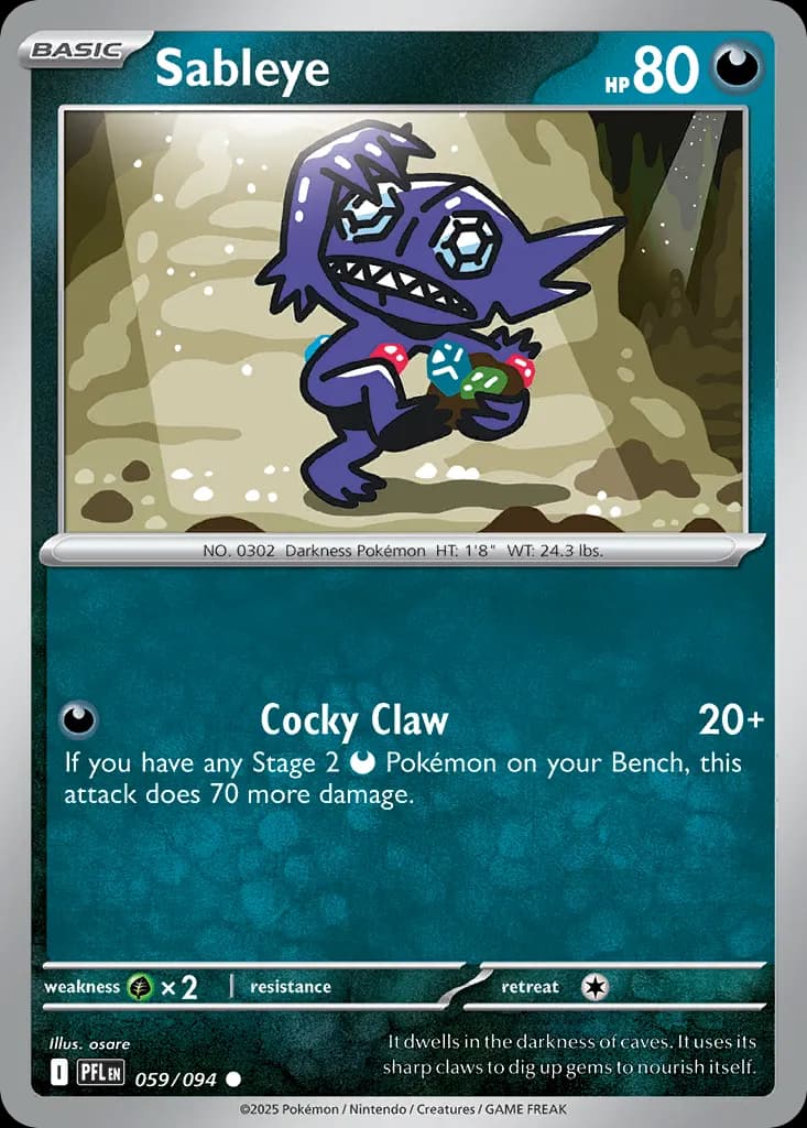 Sableye — Phantasmal Flames 59 Pokémon card