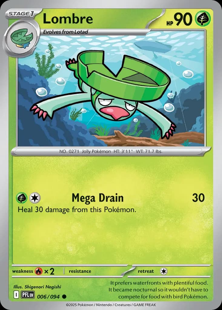 Lombre — Phantasmal Flames 6 Pokémon card