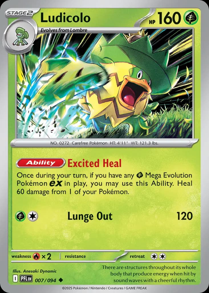 Ludicolo — Phantasmal Flames 7 Pokémon card