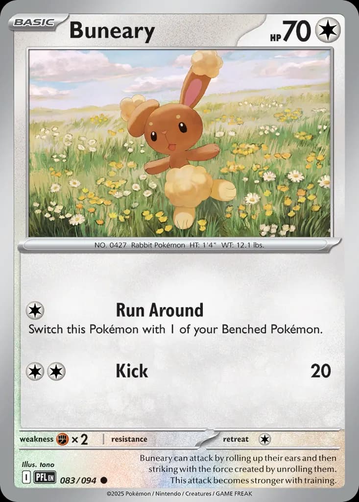 Buneary — Phantasmal Flames 83 Pokémon card