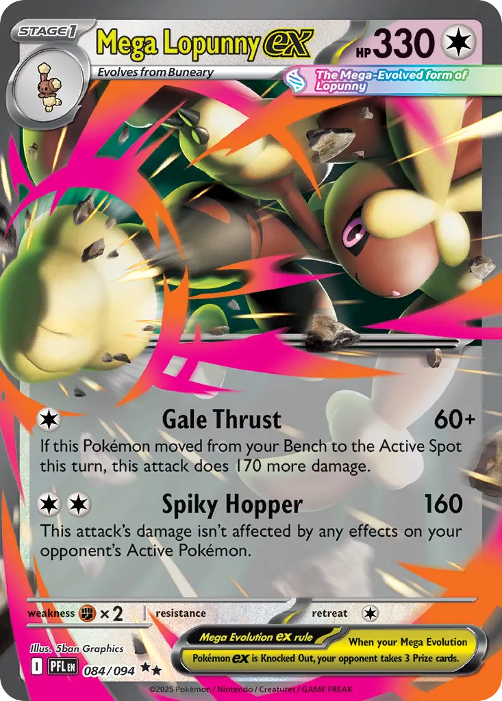 Mega Lopunny ex — Phantasmal Flames 84 Pokémon card