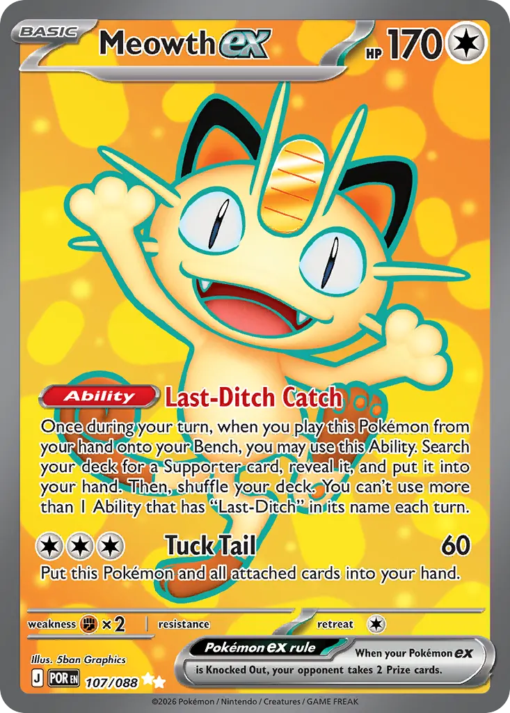 Meowth ex — Perfect Order 107 Pokémon card
