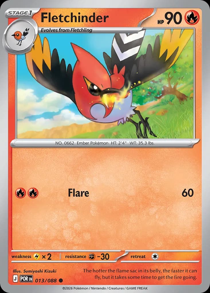 Fletchinder — Perfect Order 13 Pokémon card