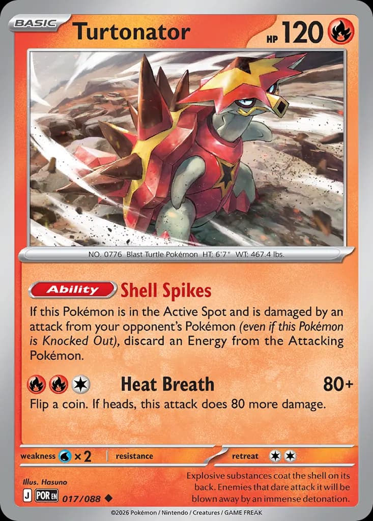 Turtonator — Perfect Order 17 Pokémon card