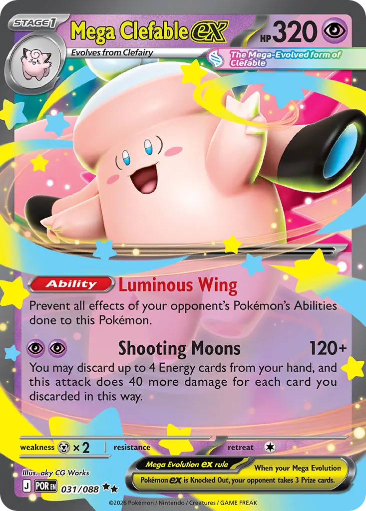 Mega Clefable ex — Perfect Order 31 Pokémon card