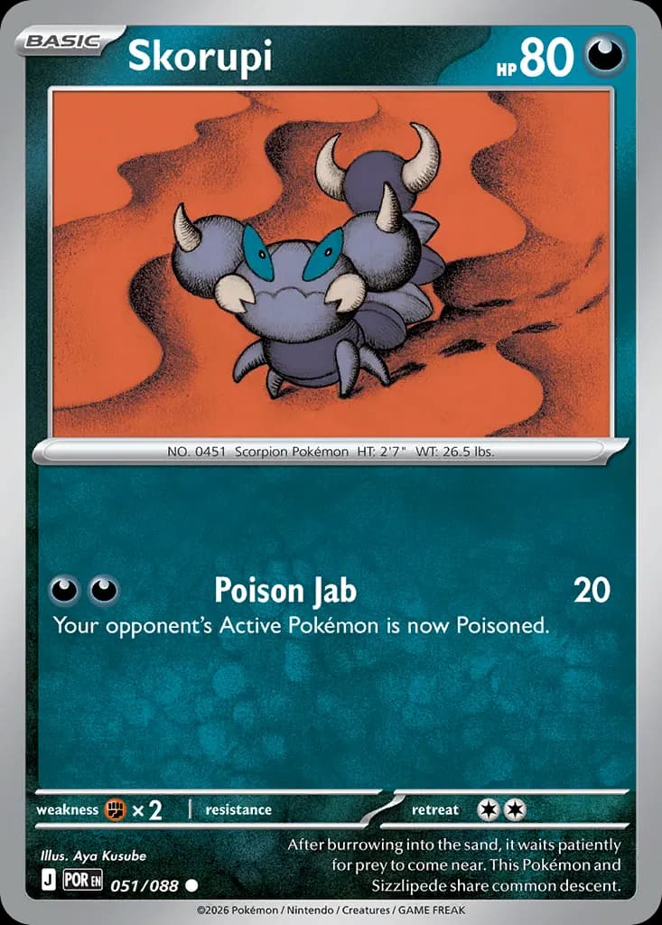 Skorupi — Perfect Order 51 Pokémon card