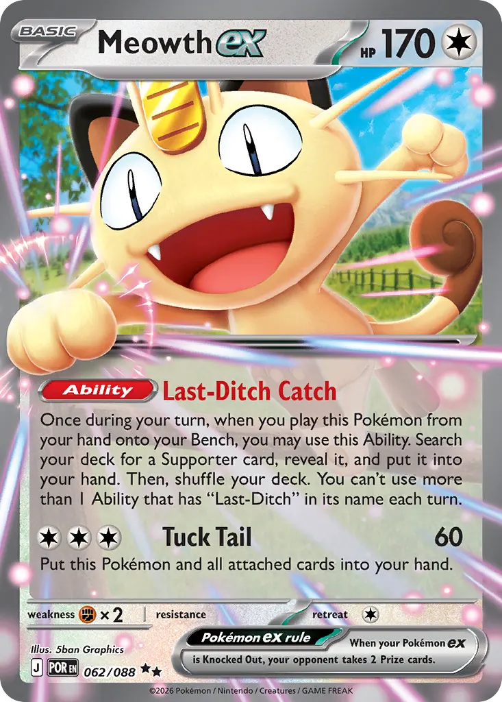 Meowth ex — Perfect Order 62 Pokémon card