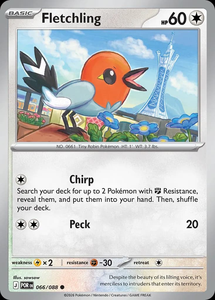 Fletchling — Perfect Order 66 Pokémon card