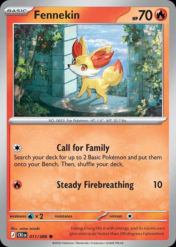 Fennekin — Chaos Rising 11 Pokémon card