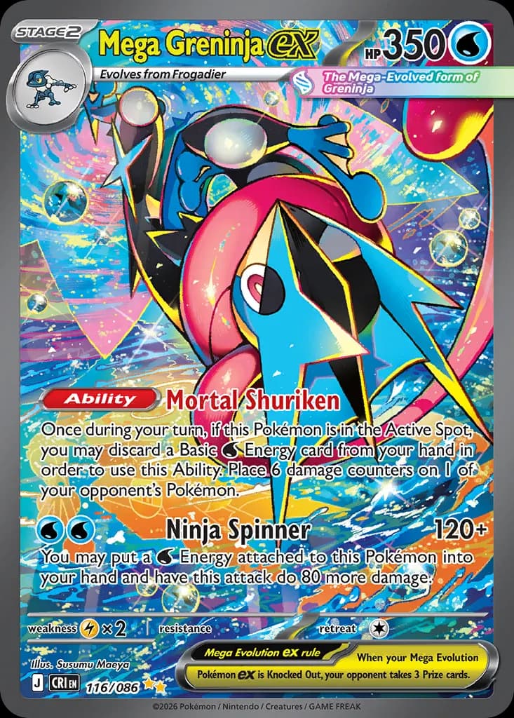 Mega Greninja ex — Chaos Rising 116 Pokémon card