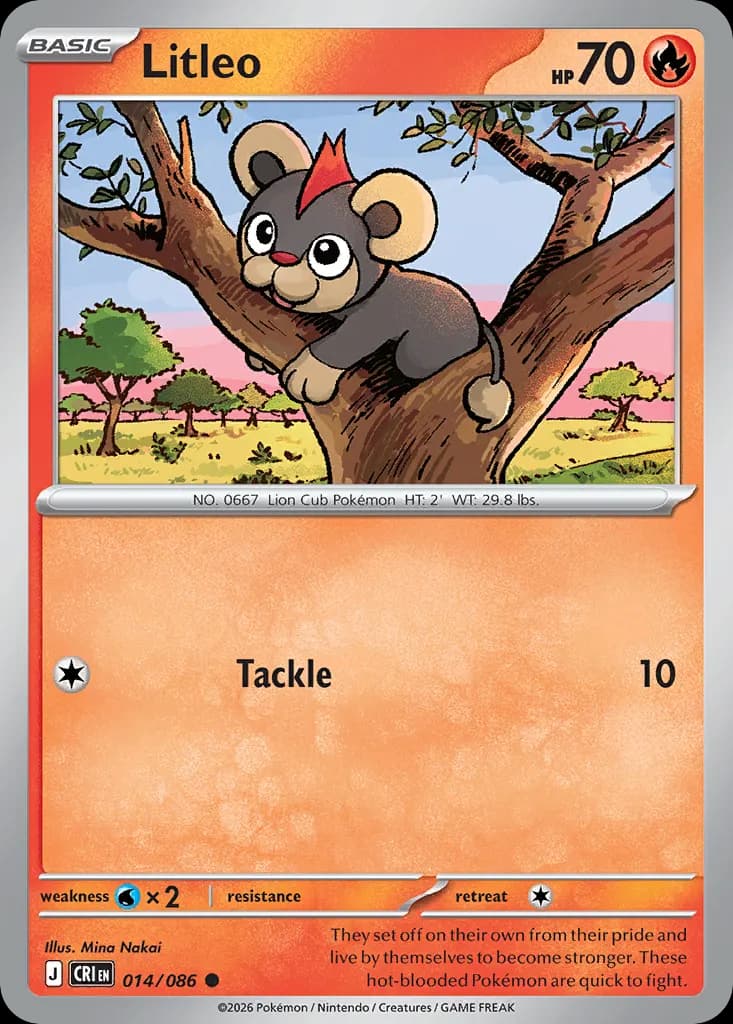 Litleo — Chaos Rising 14 Pokémon card