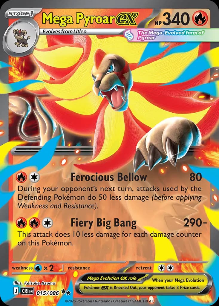 Mega Pyroar ex — Chaos Rising 15 Pokémon card