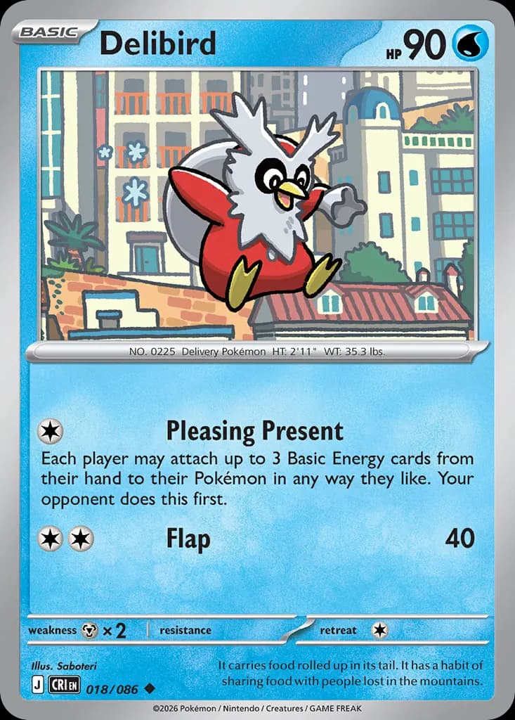 Delibird — Chaos Rising 18 Pokémon card