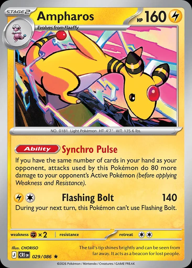 Ampharos — Chaos Rising 29 Pokémon card