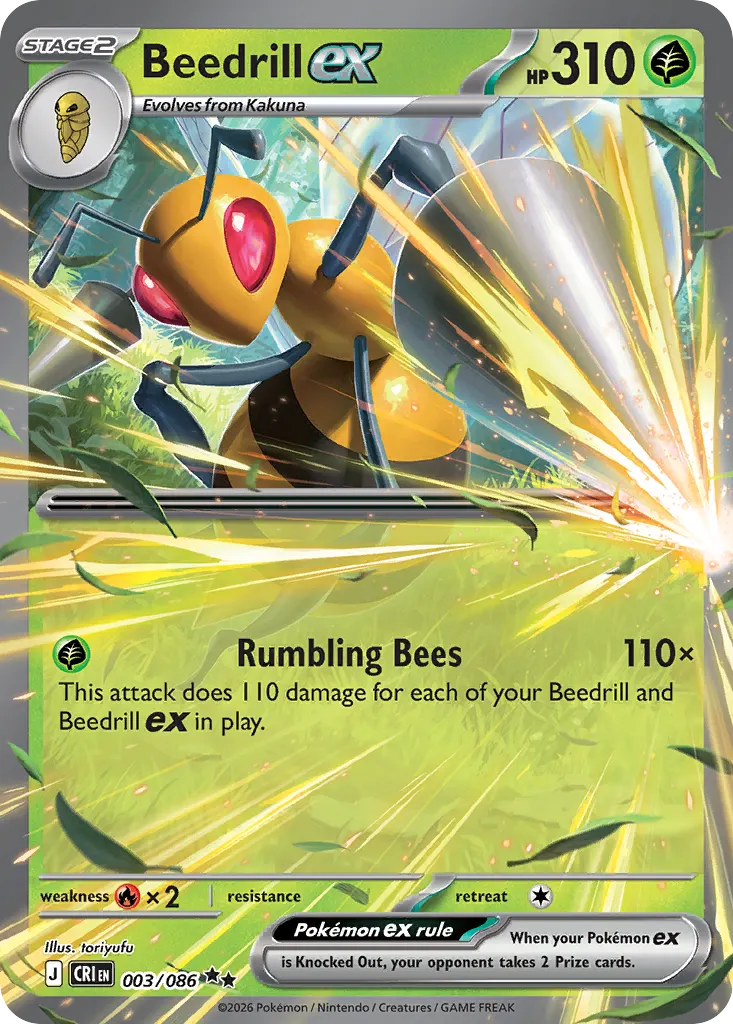 Beedrill ex — Chaos Rising 3 Pokémon card