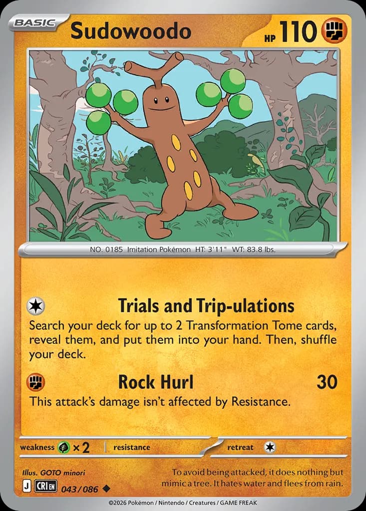 Sudowoodo — Chaos Rising 43 Pokémon card