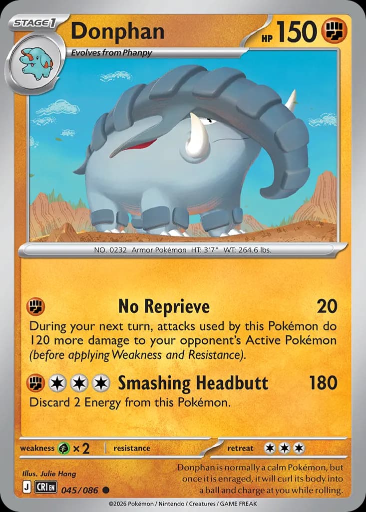 Donphan — Chaos Rising 45 Pokémon card