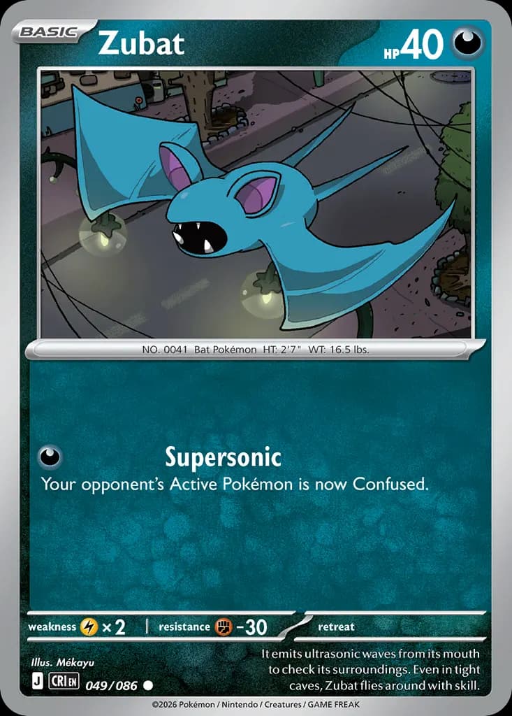Zubat — Chaos Rising 49 Pokémon card