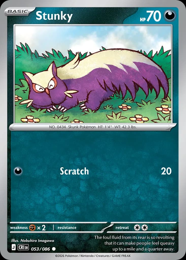 Stunky — Chaos Rising 53 Pokémon card