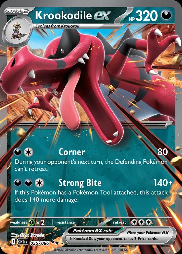 Krookodile ex — Chaos Rising 55 Pokémon card