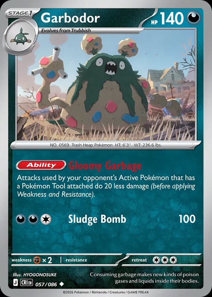 Garbodor — Chaos Rising 57 Pokémon card