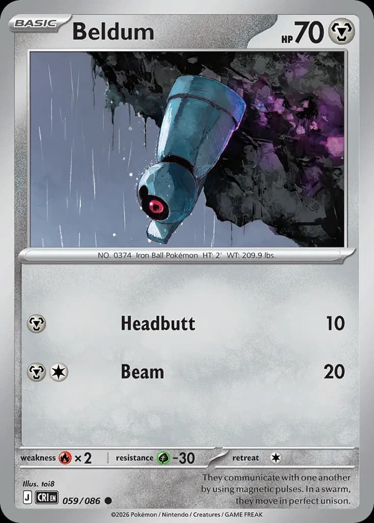 Beldum — Chaos Rising 59 Pokémon card