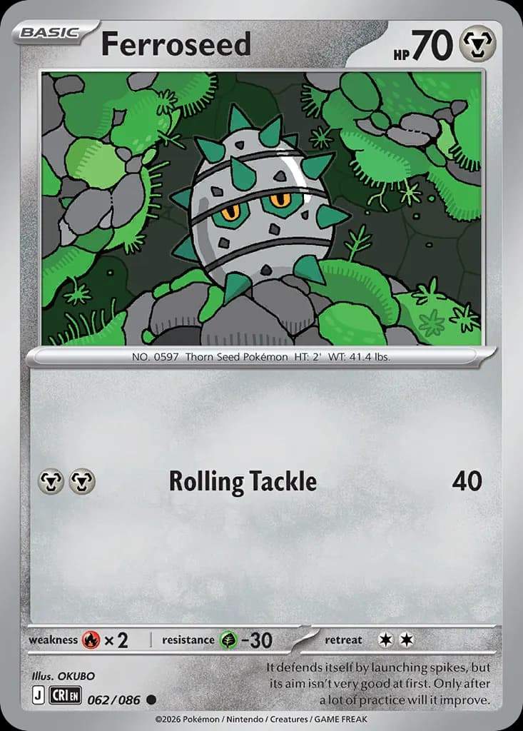 Ferroseed — Chaos Rising 62 Pokémon card