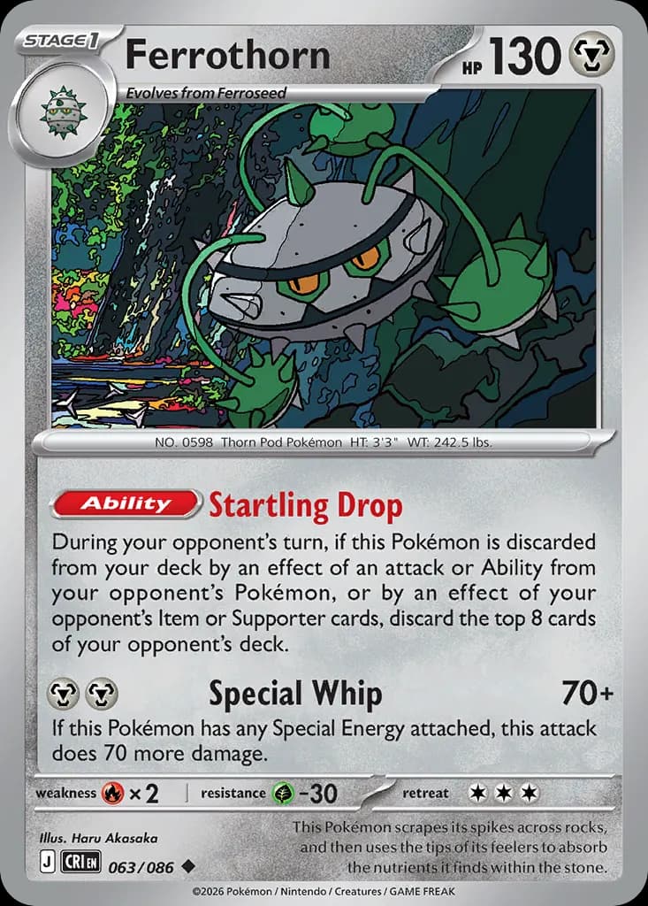 Ferrothorn — Chaos Rising 63 Pokémon card