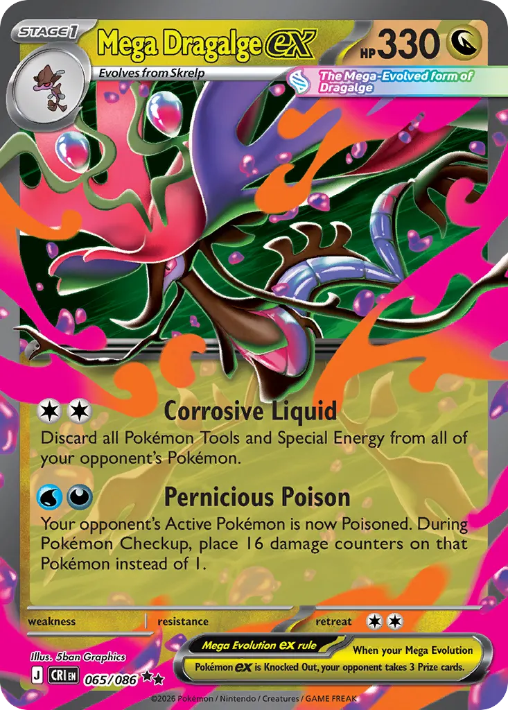 Mega Dragalge ex — Chaos Rising 65 Pokémon card