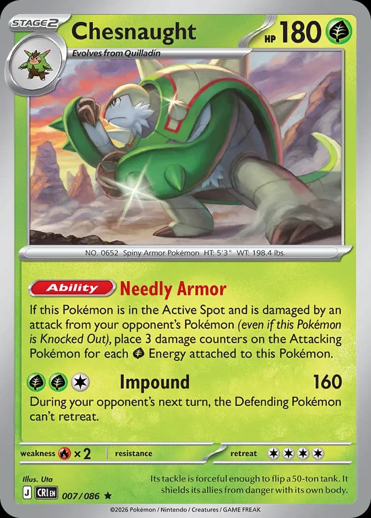 Chesnaught — Chaos Rising 7 Pokémon card