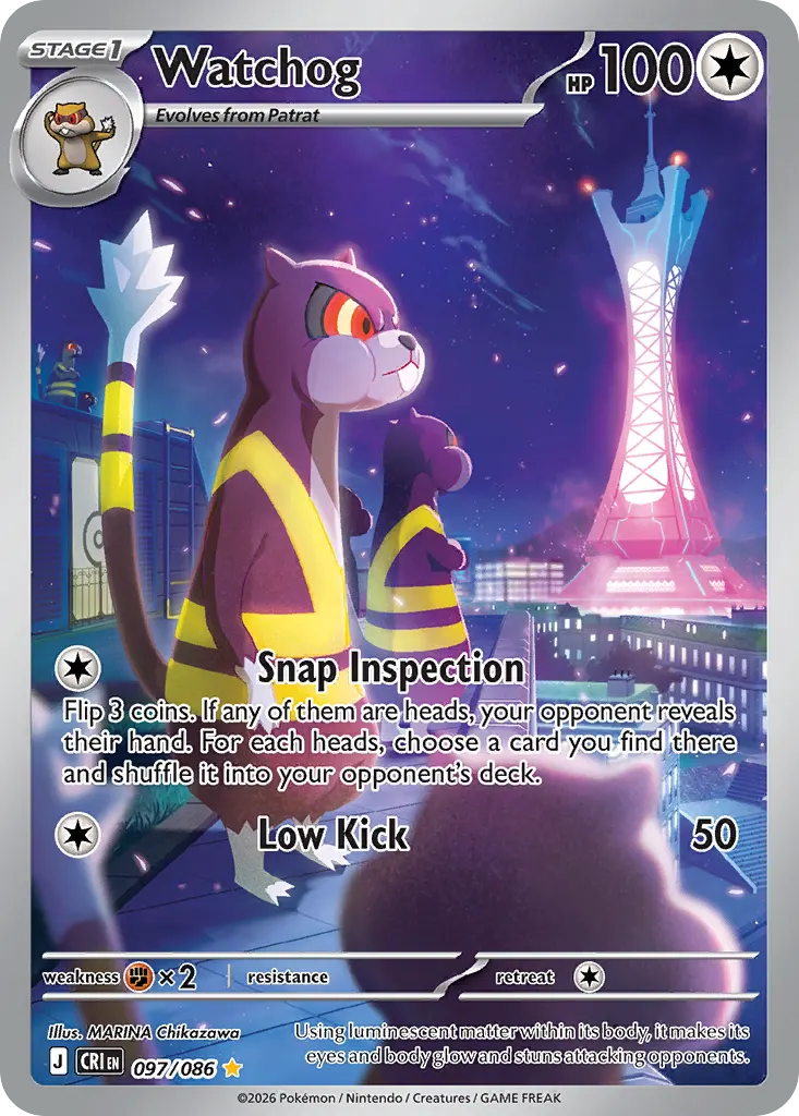 Watchog — Chaos Rising 97 Pokémon card