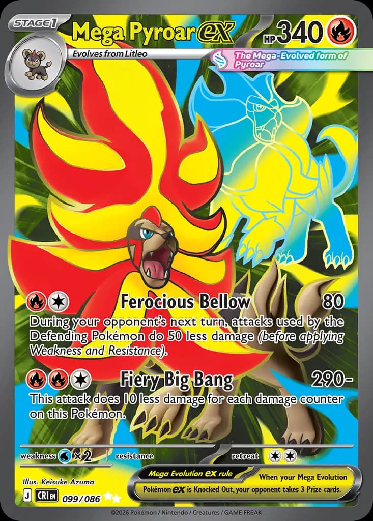 Mega Pyroar ex — Chaos Rising 99 Pokémon card